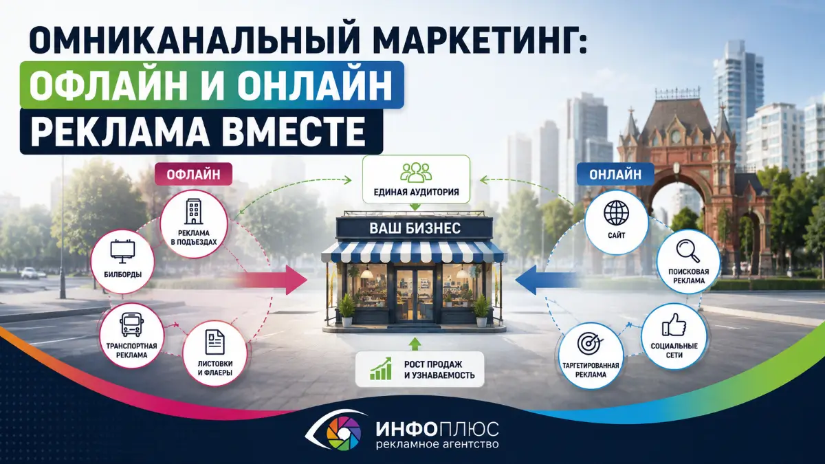 Схема связки офлайн-рекламы и онлайн-продвижения бизнеса